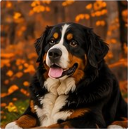 Elvis among fall leaves
